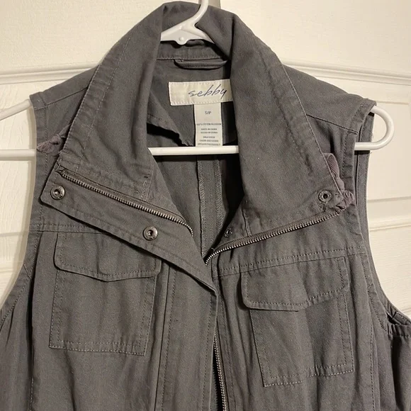 Womens utility vest, gray, small - Picture 3 of 4